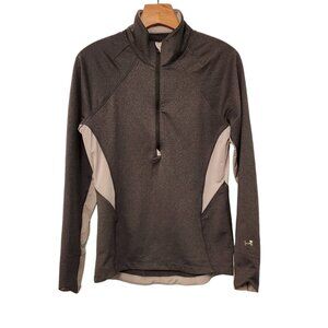 Under Armour 1/2 Zip‎ Mock Pullover Semi Fitted Cold Gear Gray Womens Medium EUC